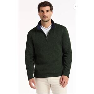 Robert Graham Kenwood Long Sleeve Quarter Zip Sweater Forest Green S